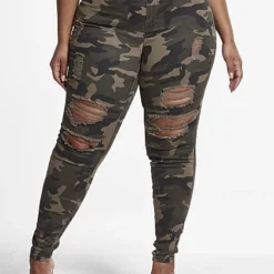 Fashion To Figure High-Rise Super Skinny Destructed Jeans In Green Camo -Pleasures SHOP x 995ce18a d469 4a2a 9a87 169633224e83 1