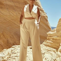 Fashion To Figure Raquel Pleated Straight Leg Pants