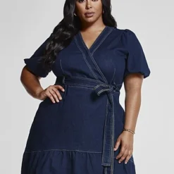 Fashion To Figure Julia Denim Front Tie Wrap Dress 9 Fashion To Figure Julia Denim Front Tie Wrap Dress -Pleasures SHOP x 9a3919a7 6cf6 4003 adf1 d13dac8b53d9