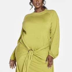 Fashion To Figure Quinn Tie Front Sweater Dress - Gabi Fresh X FTF -Pleasures SHOP x 9a58392b 4765 4f0e a80f dc0b4df2d4ea