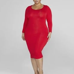 Fashion To Figure FTF Signature Long Sleeve Everyday Midi Dress -Pleasures SHOP x 9ac82c48 74b6 4497 be87 0eab64e01fbe