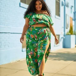 Fashion To Figure Carmen Tulip Split Leg Tropical Pants -Pleasures SHOP x 9adceb87 25a1 4a01 ad64 f8d61968ebda