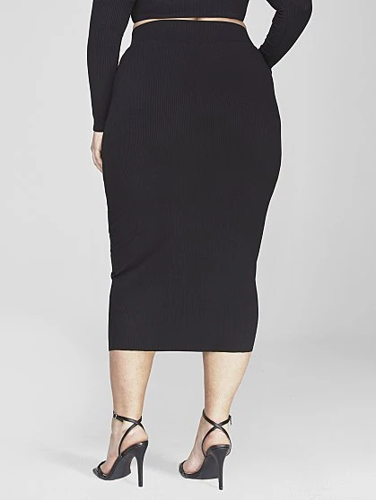 Fashion To Figure FTF Essentials - Rib Knit Tie Knot Skirt 6 Fashion To Figure FTF Essentials - Rib Knit Tie Knot Skirt - Image 6