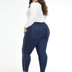 Fashion To Figure High-Rise Rhinestone Trim Jeggings - Short Inseam