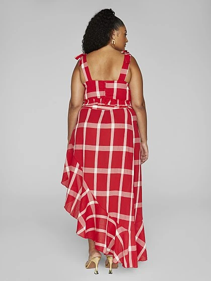 Fashion To Figure Gina Plaid Ruffle Maxi Skirt 1 Fashion To Figure Gina Plaid Ruffle Maxi Skirt