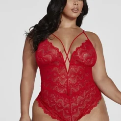 Fashion To Figure Angelina Floral Lace Strappy Bodysuit