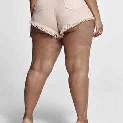 Fashion To Figure Ariana High Rise Destructed Denim Cheeky Shorts -Pleasures SHOP x 9de89b4a 17c2 4f68 8e3e 9058b6d02670