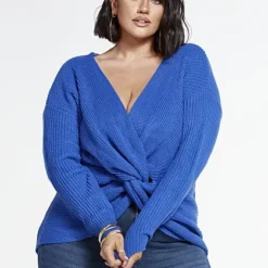 Fashion To Figure Amanda Knot Detail Pullover Sweater -Pleasures SHOP x 9e160187 9b4d 4d3d b115 09245673e49e