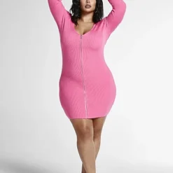 Fashion To Figure Ashley Zip Front Sweater Dress