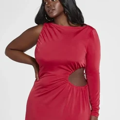 Fashion To Figure Daniella One Sleeve Cutout Maxi Dress -Pleasures SHOP x 9ecbe51d 46ea 436f 8575 47b50d4ea6cf