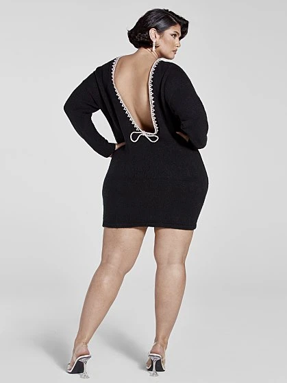 Fashion To Figure Adriana Rhinestone Back Sweater Dress 5 Fashion To Figure Adriana Rhinestone Back Sweater Dress - Image 5