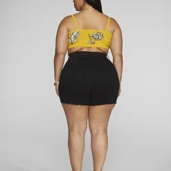 Fashion To Figure High Rise Black Curvy Fit Shorts
