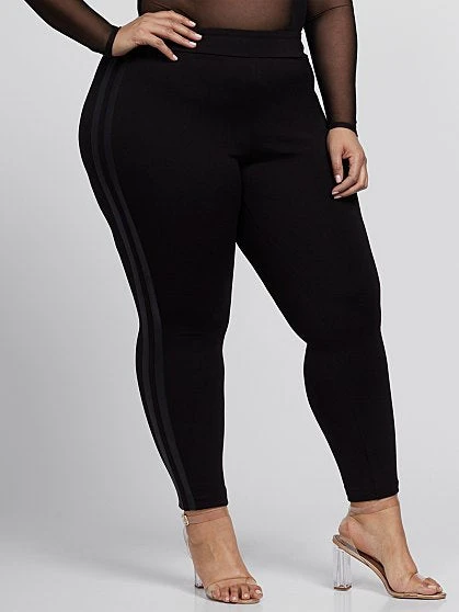 Fashion To Figure Good Form Faux-Leather Stripe Ponte Pants 5 Fashion To Figure Good Form Faux-Leather Stripe Ponte Pants - Image 5