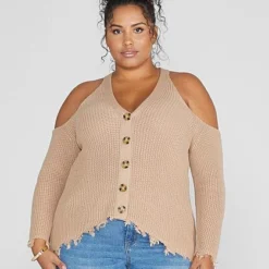 Fashion To Figure Leah Cold Shoulder Cardigan -Pleasures SHOP x a02491f0 ee23 482f b8f9 c8c1eb3e516e