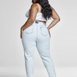 Fashion To Figure High Rise Bleached Wash Straight Leg Jeans -Pleasures SHOP x a06fcf54 b62f 47bc a31d 1f0587be0282