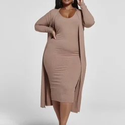 Fashion To Figure FTF Essentials - Midi Length Slip Dress -Pleasures SHOP x a113ff0e 1ff7 461c 903d ba30d542a84c