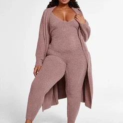 Fashion To Figure The Cuddle Jumpsuit In Taupe