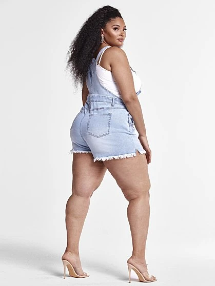 Fashion To Figure Maliah Cutoff Shortalls 1 Fashion To Figure Maliah Cutoff Shortalls