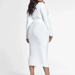 Fashion To Figure Melissa Ribbed Knit Midi Skirt