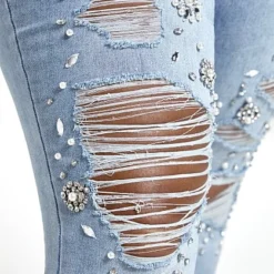 Fashion To Figure Light Wash High Rise Rhinestone Skinny Jeans - Tall Inseam 7 Fashion To Figure Light Wash High Rise Rhinestone Skinny Jeans - Tall Inseam -Pleasures SHOP x a47e8059 28a8 4aee 9a6f 74e549468cc5