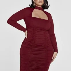 Fashion To Figure Yara Cutout Ruched Dress -Pleasures SHOP x a6d4f1cb 3fee 4539 bb35 b6c833d41017