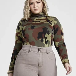 Fashion To Figure Kiara Camo Sweater Bodysuit -Pleasures SHOP x a700cde5 d885 4984 872e 875c434e6d39