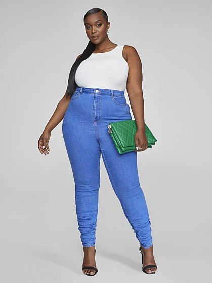 Fashion To Figure Ultra High Rise Skinny Jeans With Ruching Detail 5 Fashion To Figure Ultra High Rise Skinny Jeans With Ruching Detail - Image 5