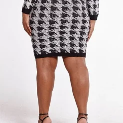 Fashion To Figure Melody Houndstooth Sweater Skirt -Pleasures SHOP x a84c6adf 57b9 4a5a b073 c98941db8373