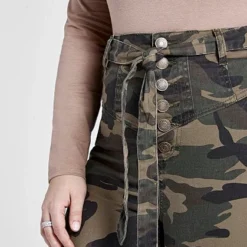 Fashion To Figure High Rise Camo Tie Waist Skinny Jeans
