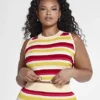 Fashion To Figure Lola Striped Rib Knit Tank Top