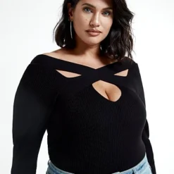 Fashion To Figure Jackie Cutout Pullover Sweater -Pleasures SHOP x a8f29dfd f56d 4af5 ab18 da3c726b904d