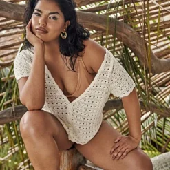 Fashion To Figure Sasha Crochet Cropped Cardigan