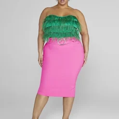 Fashion To Figure Alina Belted Midi Skirt