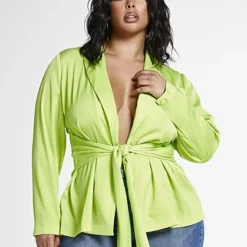 Fashion To Figure Dahlia Satin Blazer -Pleasures SHOP x ab059597 e97e 4918 9db7 0392e96e1436