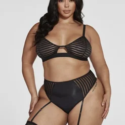 Fashion To Figure Ayanna Stripe Mesh Garter Set -Pleasures SHOP x ab93c139 0de5 43de 8b97 272c19ce316e