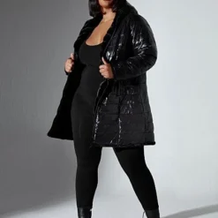 Fashion To Figure Chandra Hooded Reversible Faux Fur Puffer Coat -Pleasures SHOP x ac4914f4 fcca 4b0e 85a9 dd72671f0b90