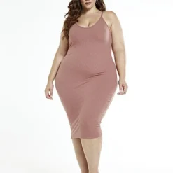 Fashion To Figure FTF Essentials - Midi Length Slip Dress -Pleasures SHOP x ac54a16a f730 466f a257 c421a952c8c4