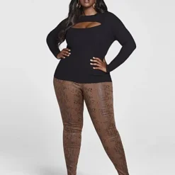 Fashion To Figure High Rise Snakeskin Texture Skinny Jeans - Short Inseam