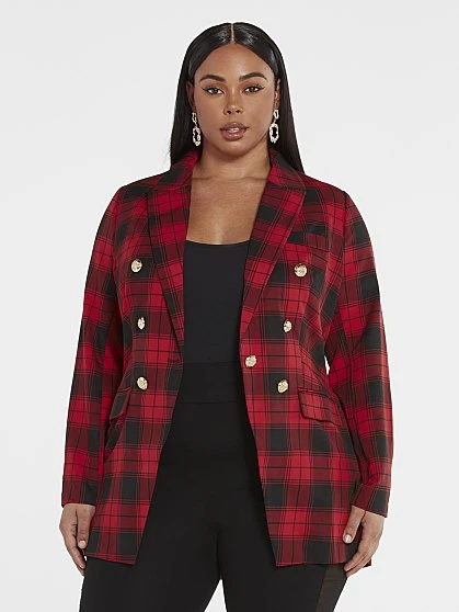 Fashion To Figure Geneva Plaid Blazer 4 Fashion To Figure Geneva Plaid Blazer - Image 4