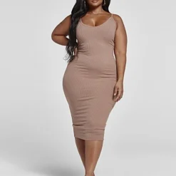 Fashion To Figure FTF Essentials - Midi Length Slip Dress -Pleasures SHOP x b0a01471 d3a2 481f 8f7f cbf4febb5522