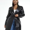 Fashion To Figure Kiara Tie Waist Faux Leather Dress