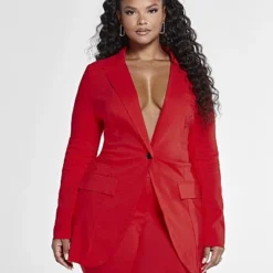 Fashion To Figure The City Blazer In Red -Pleasures SHOP x b2f345c2 b083 4b57 bda5 3d1a2ed1574d