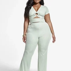 Fashion To Figure Sophie Ribbed Knit Pants -Pleasures SHOP x b33479fa 1945 4362 aef2 6d3c6197c38c