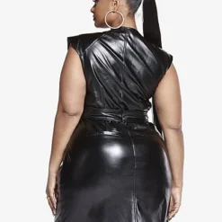 Fashion To Figure Londyn Zip Front Faux Leather Dress -Pleasures SHOP x b34d462e ed48 495f a209 befda2c601e6