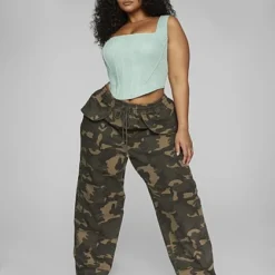 Fashion To Figure Theia Camo Relaxed Fit Pants - Leslie Sidora X FTF -Pleasures SHOP x b364cf52 1b54 4f51 aaeb bf756964dff7