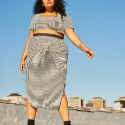 Fashion To Figure Shawnee Striped Harem Skirt