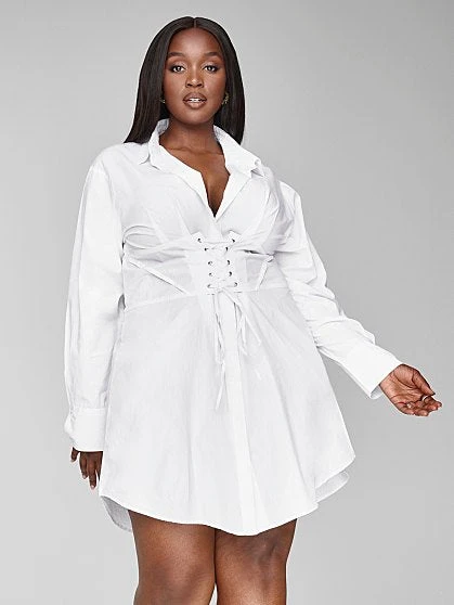 Fashion To Figure Girl Boss Corset Shirt Dress 4 Fashion To Figure Girl Boss Corset Shirt Dress - Image 4
