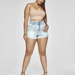 Fashion To Figure Cinched Waist Denim Shorts