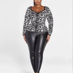 Fashion To Figure Jaleesa Zebra Print Pullover Sweater