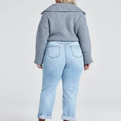 Fashion To Figure Coming Thru Half-Zip Pullover Sweater - Patrick Starrr X FTF